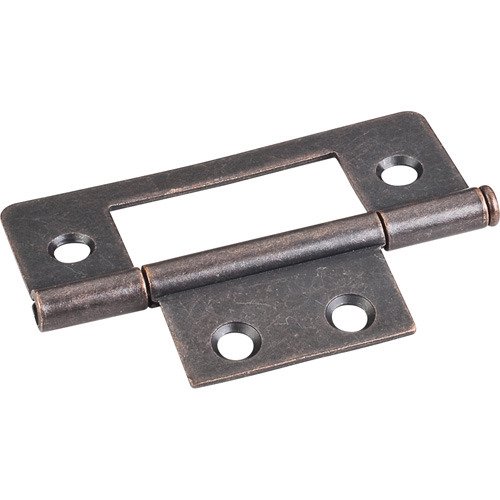 4 Hole 3" Loose Pin Non-mortise Hinge in Dark Antique Copper Machined