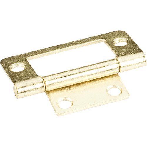 2" Fixed Pin Flat Back Non-mortise Hinge in Polished Brass