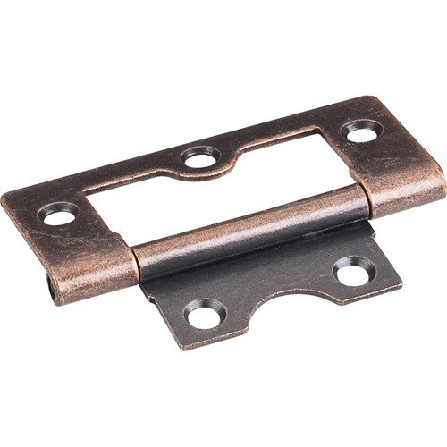 2-1/2" Fixed Pin Flat Back Non-mortise Hinge in Antique Copper