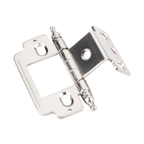 Full Inset Partial Wrap 3/4" Flush Hinge with Decorative Bal in Satin Nickel