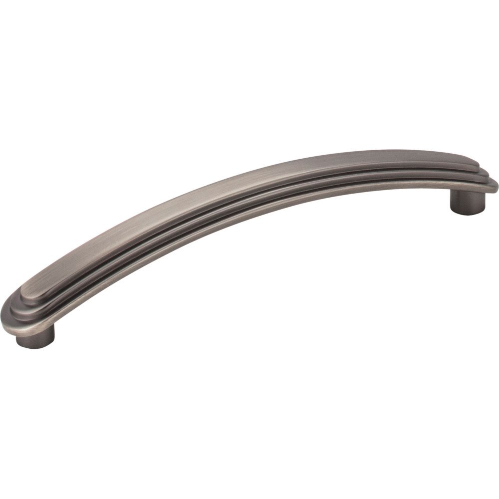 5 3/4" Overall Length Stepped Rounded Cabinet Pull in Brushed Pewter