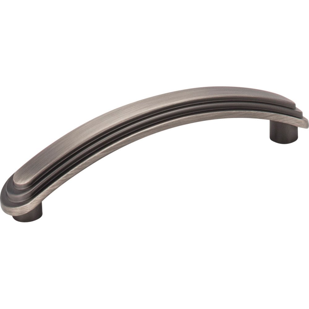 4 1/2" Overall Length Stepped Rounded Cabinet Pull in Brushed Pewter