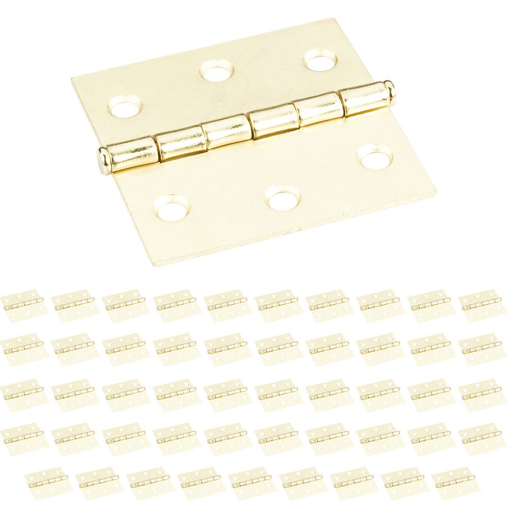 (50 PACK) 2-1/2" x 2-1/2" Swaged Butt Hinge in Polished Brass