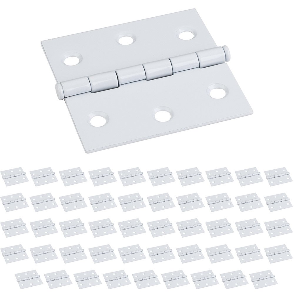 (50 PACK) 2-1/2" x 2-1/2" Swaged Butt Hinge in White