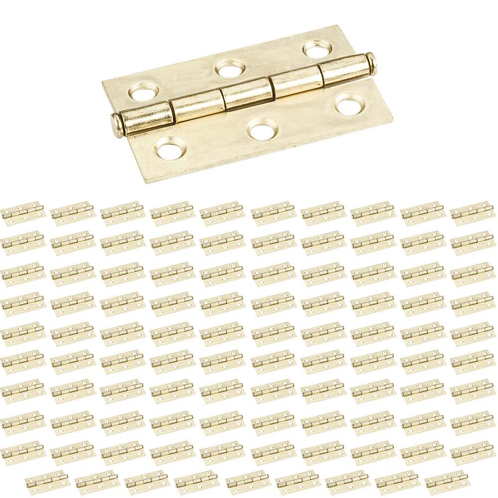 (100 PACK) 2-1/2" x 1-1/2" Swaged Butt Hinge in Polished Brass