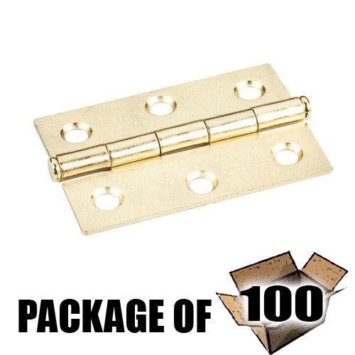 (100 PACK) 2-1/2" x 1-11/16" Butt Hinge in Polished Brass