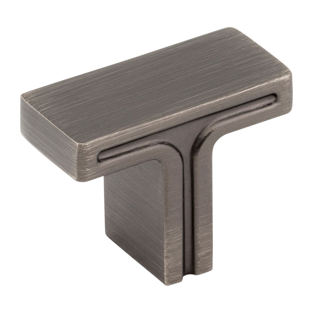 1 3/8" Overall Length Rectangle Cabinet Knob in Brushed Pewter
