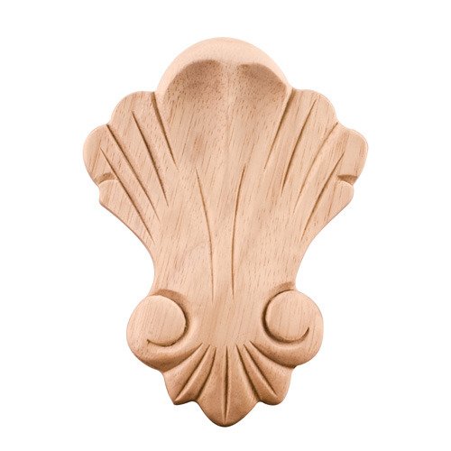 4 3/8" Shell Traditional Applique in Hard Maple Wood