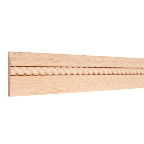 3-1/2" x 3/4" Base Moulding with 3/4" Rope in Maple Wood (8 Linear Feet)