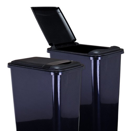 Lid for 35-Quart Plastic Waste Container in Black