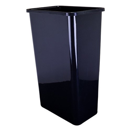 50-Quart Plastic Waste Container in Black