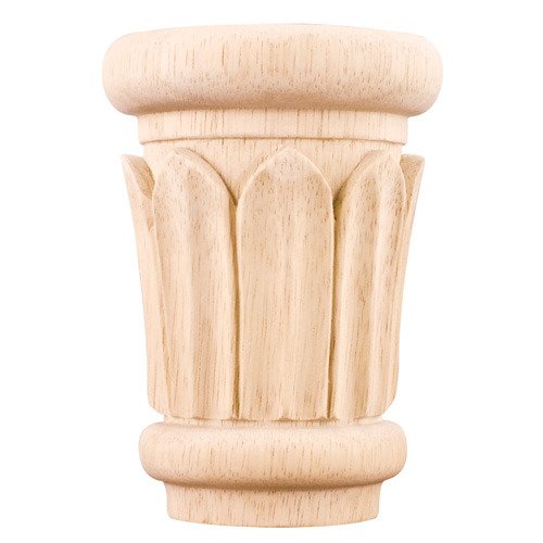 4 3/8" Reed Traditional Capital in Rubberwood Wood