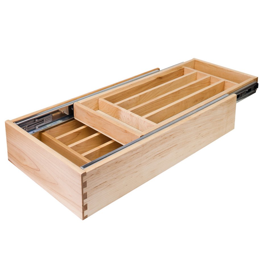 Nested Cutlery Drawer 17-1/2" W x 21" D x 4-3/16" H in Wood