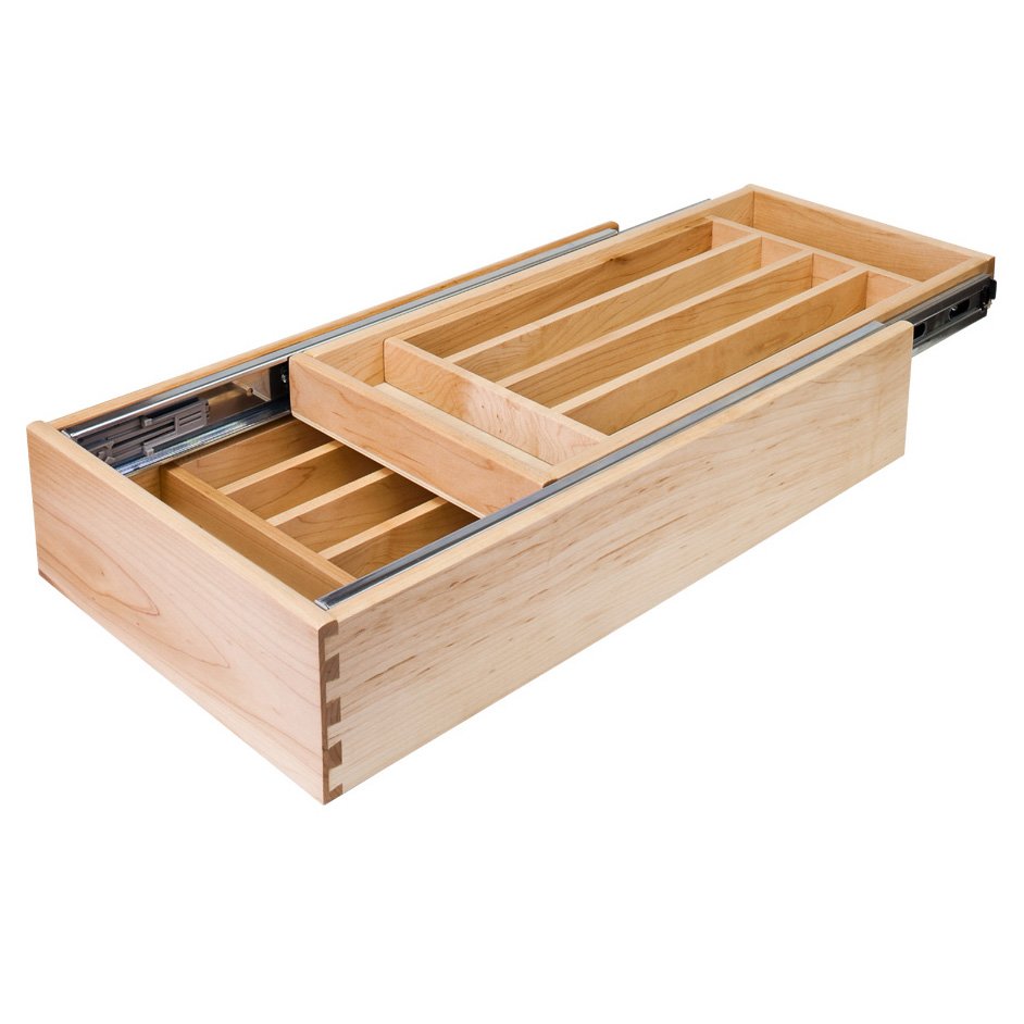 Nested Cutlery Drawer 20-1/2" W x 21"D x 3-3/4"H in White Birch
