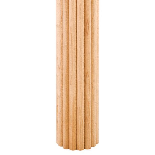 96" x 2-1/2" Column Moulding Half Round Reed Pattern in Alder Wood