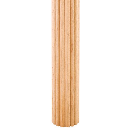36" x 2" Column Moulding Half Round Reed Pattern in Alder Wood
