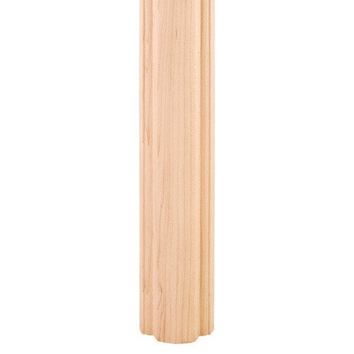 96" x 2" Column Moulding Half Round Smooth Pattern in Poplar Wood