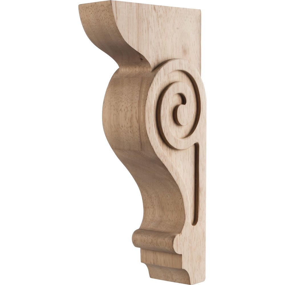 2" x 5"x 10" Transitional Scrolled Corbel in Hard Maple Wood