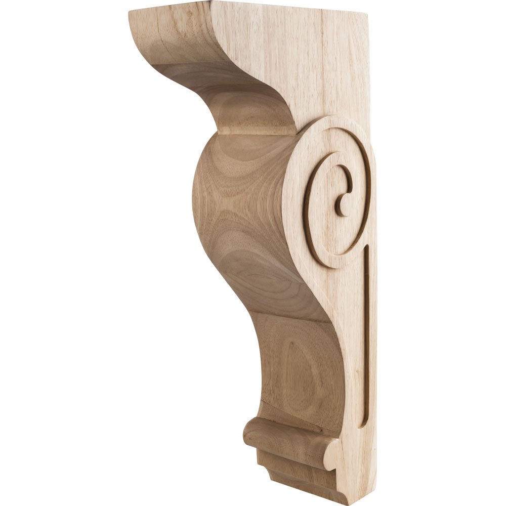 4" x 8" 18" Transitional Scrolled Corbel in Cherry Wood