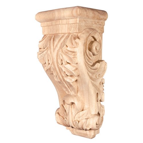 Low Profile Acanthus Traditional Corbel in Hard Maple Wood