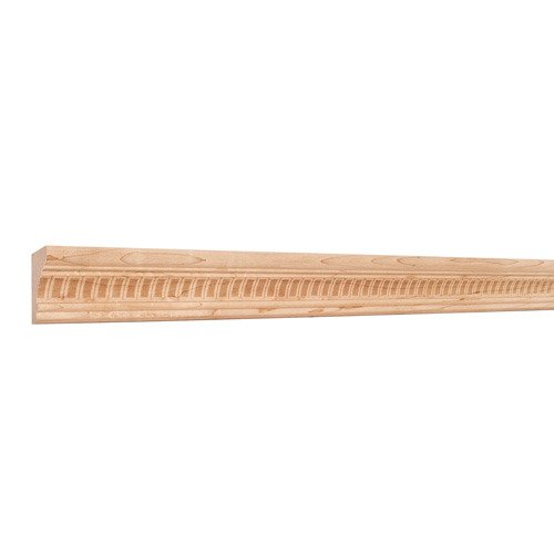 1-1/2" x 7/8" Double Dentil Embossed Moulding in Maple Wood (8 Linear Feet)