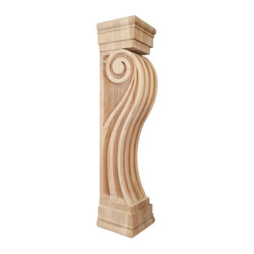 Fluted Art Deco Fireplace Corbel in Cherry Wood