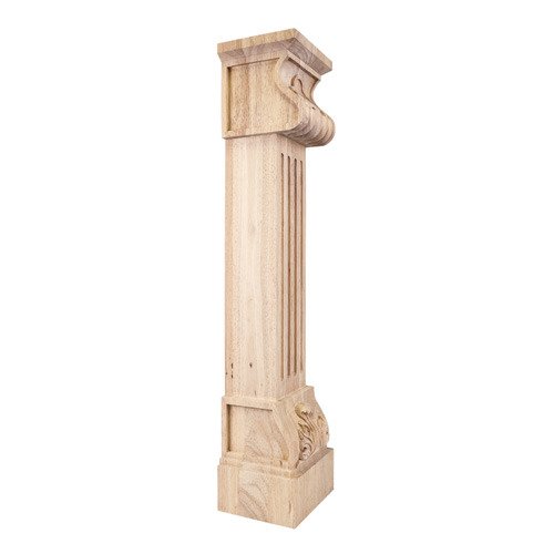 Acanthus Fluted Traditional Fireplace Corbel in Hard Maple Wood