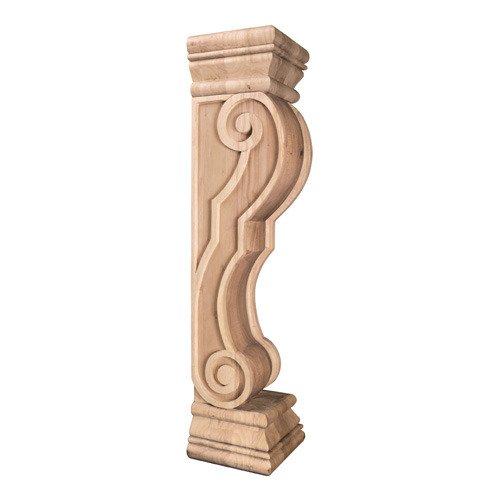 Rounded Traditional Fireplace Corbel in Alder Wood