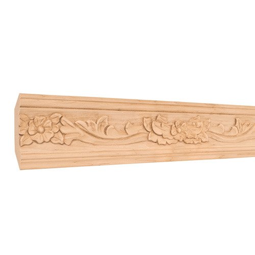 Botanical Traditional Hand Carved Mouldings in Hard Maple Wood (8 Linear Feet)