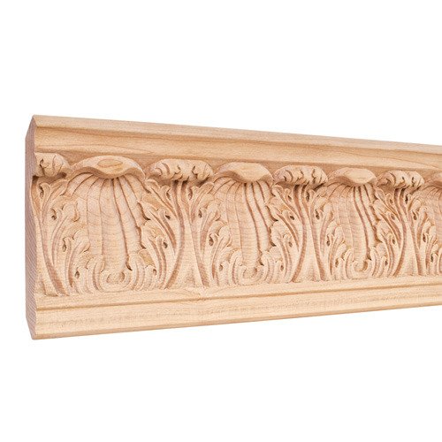 4 3/4" Acanthus Traditional Hand Carved Mouldings in Cherry Wood (8 Linear Feet)