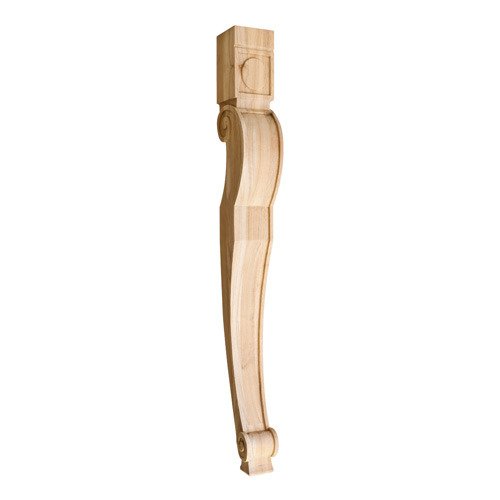 35 1/2" Baroque Traditional Leg in Rubberwood Wood