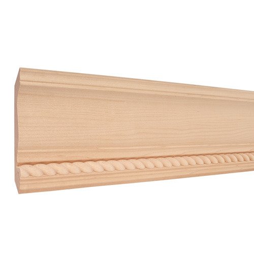 5-3/4" x 7/8" Crown Moulding with 3/4" Rope in Alder Wood (8 Linear Feet)