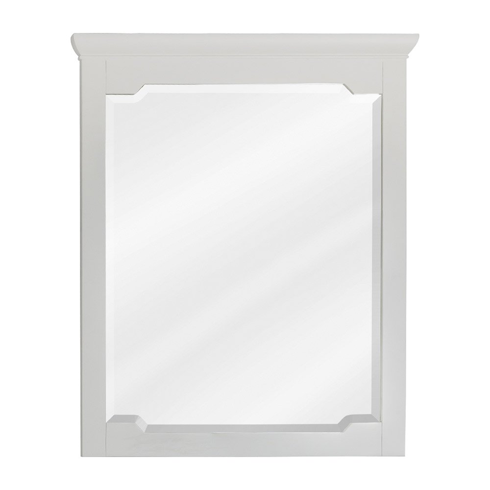 28" x 34" Mirror with Beveled Glass in White