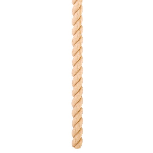 1/2" Tight Twist Rope Moulding Half Round in Cherry Wood (20 Each)