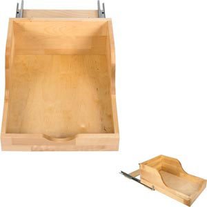 Preassembled Vanity High Back Rollout System for 18" Opening in White Birch