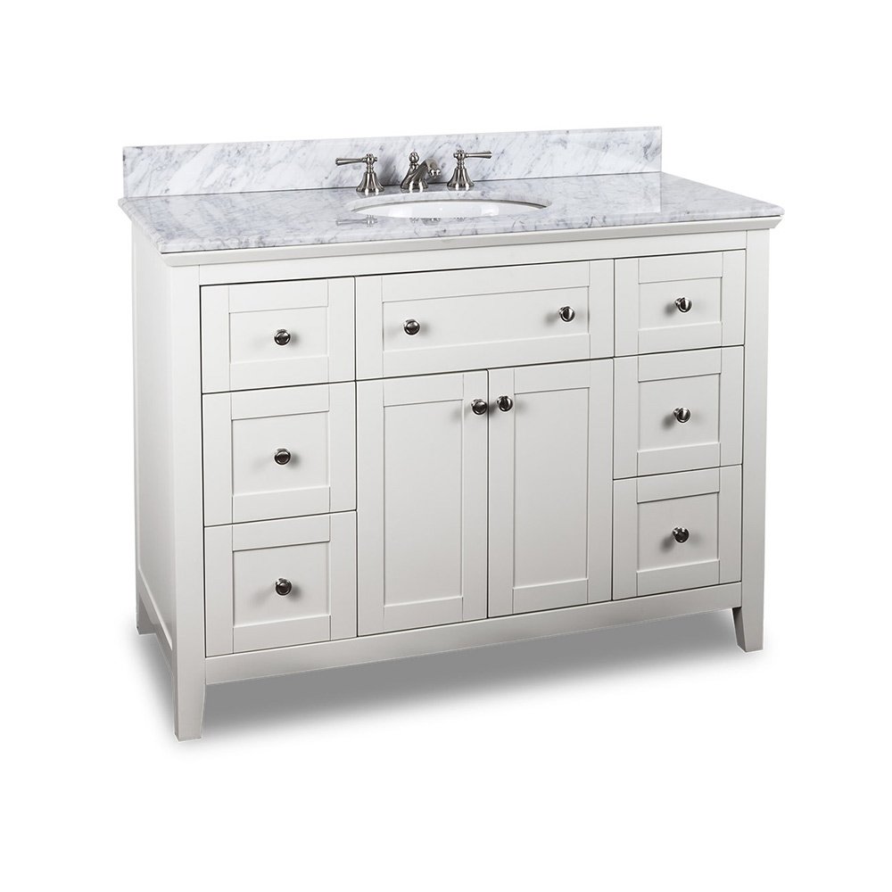 48" Bathroom Vanity with Preassembled Top and Bowl in White