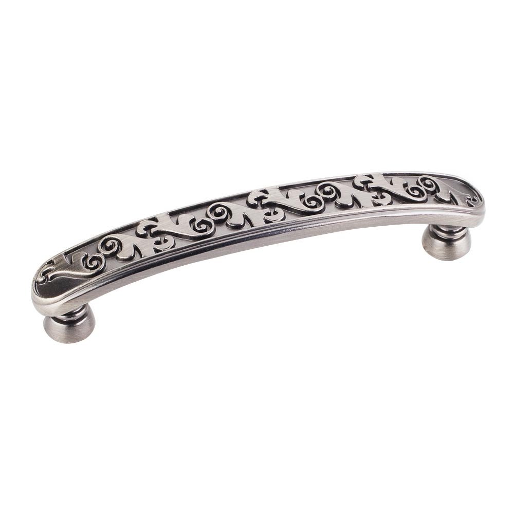 3 3/4" Centers Floral Pull in Brushed Pewter