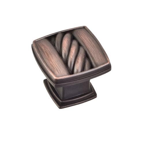 1 3/16" Diameter Cable Square Knob in Brushed Oil Rubbed Bronze