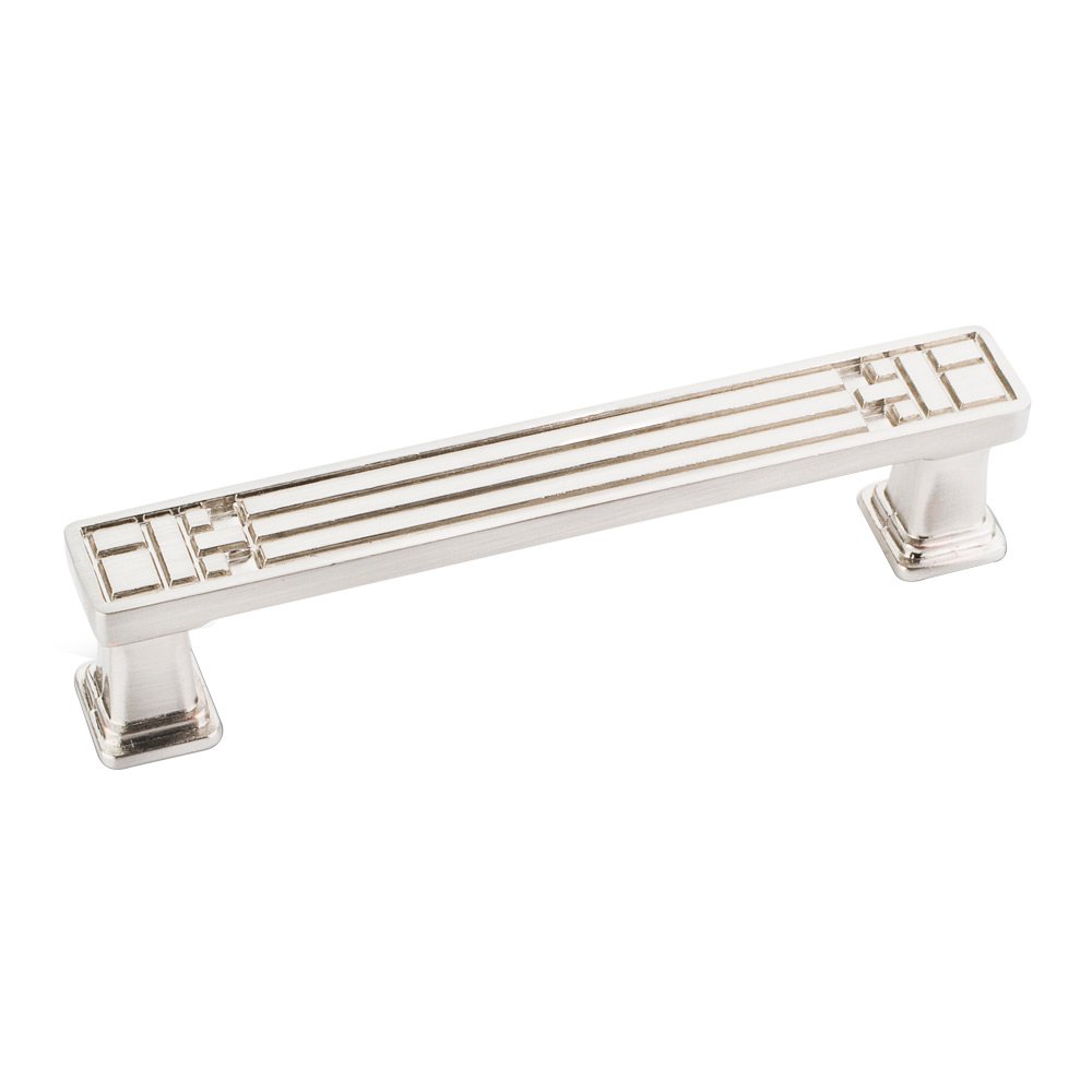 3 3/4" Centers Arts & Crafts Pull in Satin Nickel
