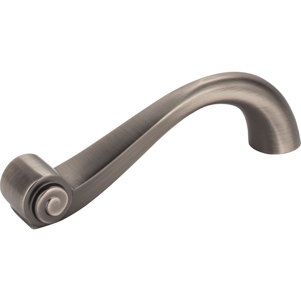 3 3/4" Centers Scroll Pull in Brushed Pewter