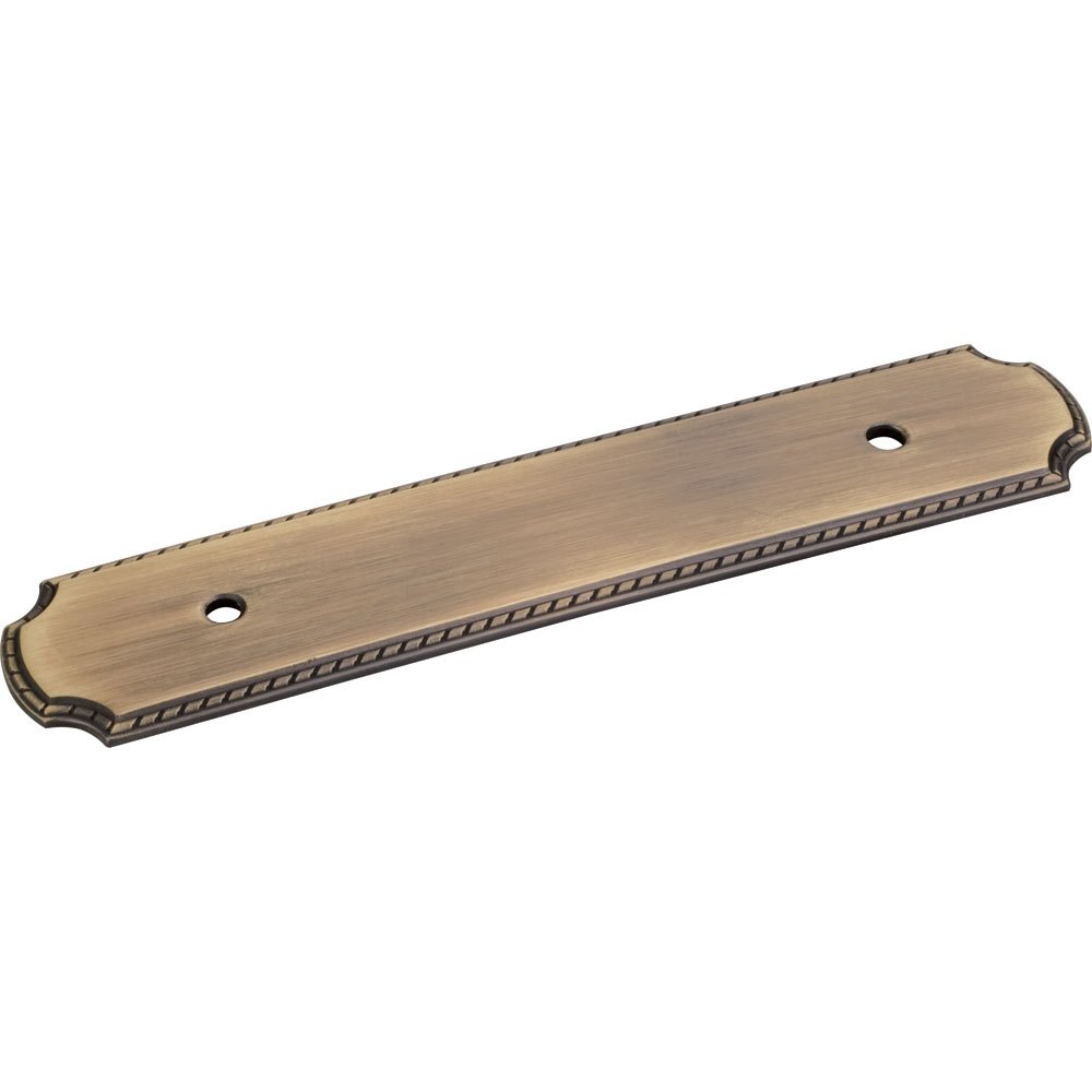 3 3/4" Centers Handle Backplate with Rope Detail in Antique Brushed Satin Brass