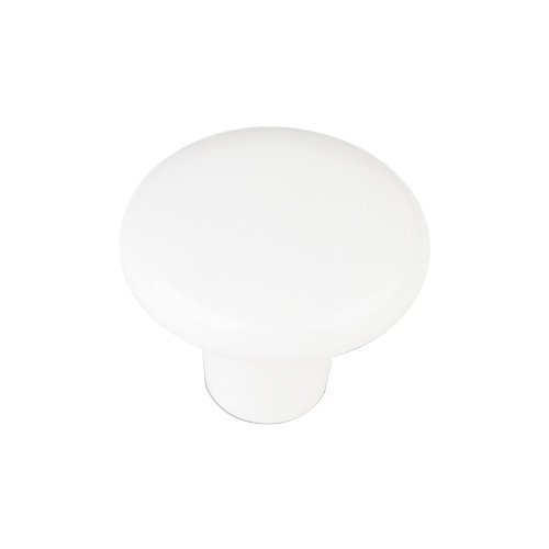 1 3/8" Diameter Plastic Mushroom Knob in White Powder Coat