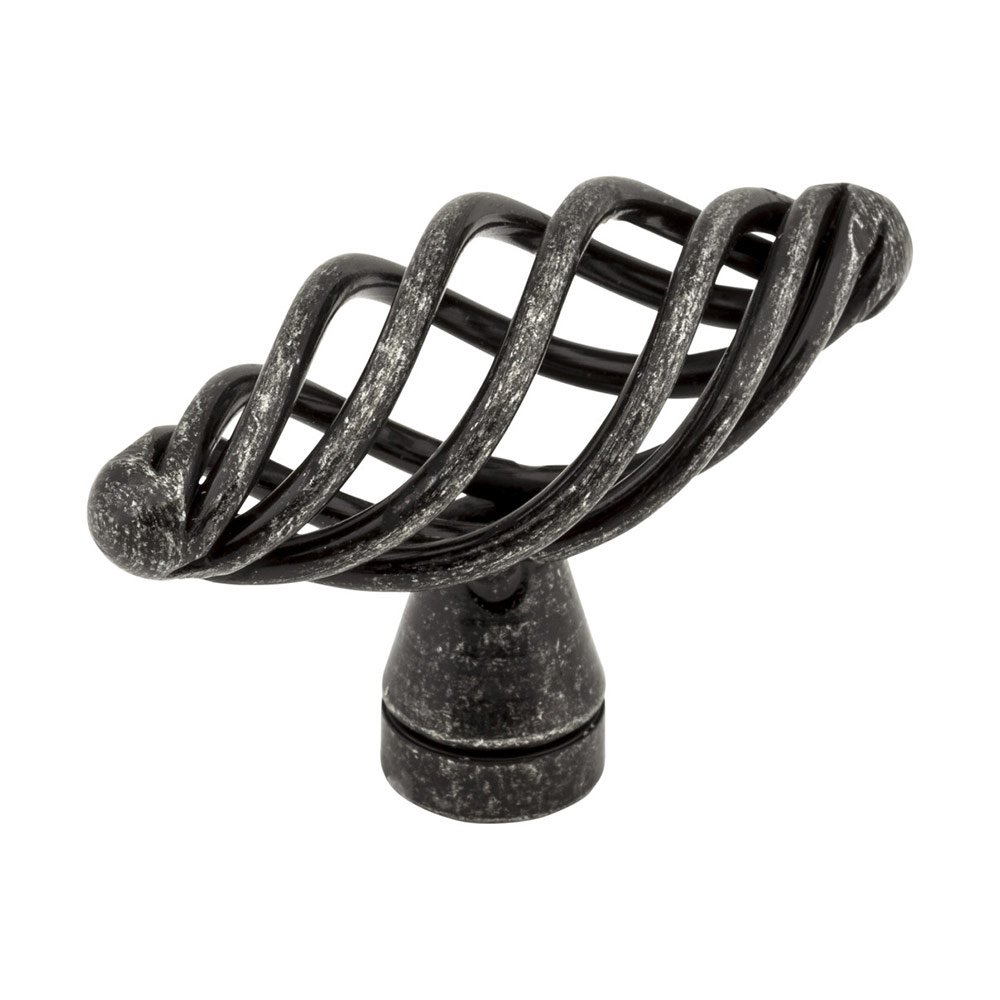2" Twisted Iron Knob in Distressed Antique Silver