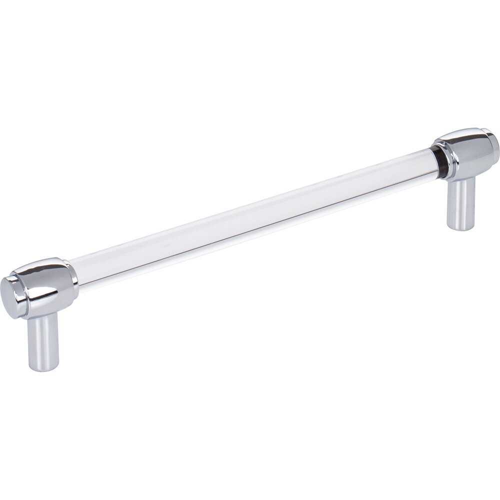 160 mm Center-to-Center Cabinet Bar Pull in Clear Acrylic and Polished Chrome