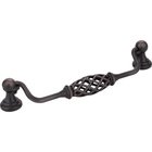 6 1/4" Centers Bird Cage Pull with Backplates in Brushed Oil Rubbed Bronze