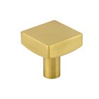 1 1/8" Long Square Cabinet Knob in Brushed Gold