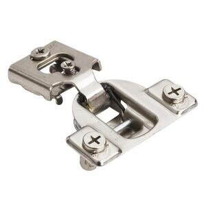 Hardware Resources - 1/2" Overlay Compact Concealed Hinge with Cam Adj Easy Fix Dowels and 4 tabs in Nickel