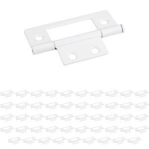 Hardware Resources - (50 PACK) 4 Hole 3" Loose Pin Non-mortise Hinge in Bright White
