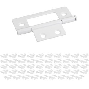 Hardware Resources - (50 PACK) 4 Hole 3" Loose Pin Non-mortise Hinge in Dull White