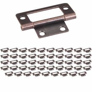 Hardware Resources - (50 PACK) 2" Fixed Pin Flat Back Non-mortise Hinge in Antique Copper